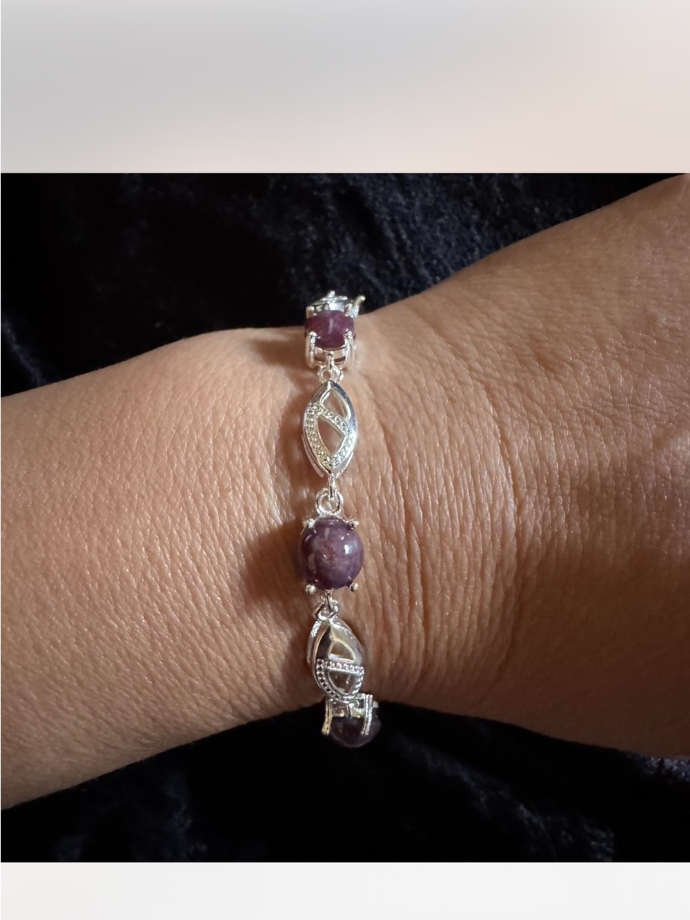 Ruby genuine on 925 Bracelet rare  setting